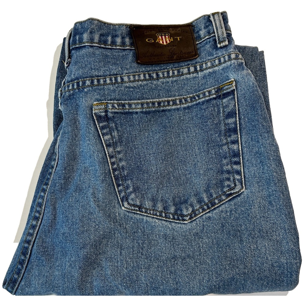 Gant Jeans Mens 34x32 Blue Medium Wash Straight Leg Denim